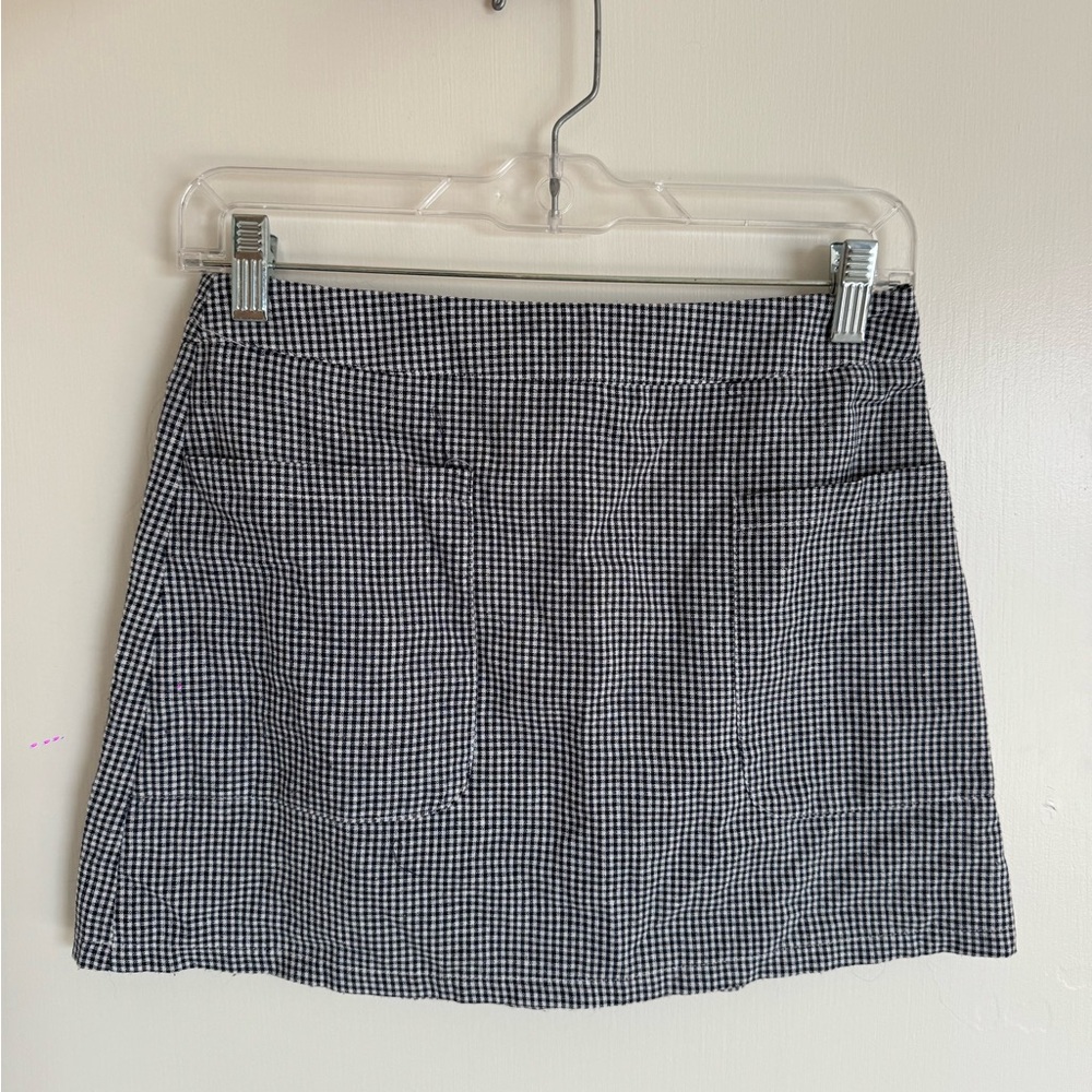 Gingham Mini Skirt in Black & White